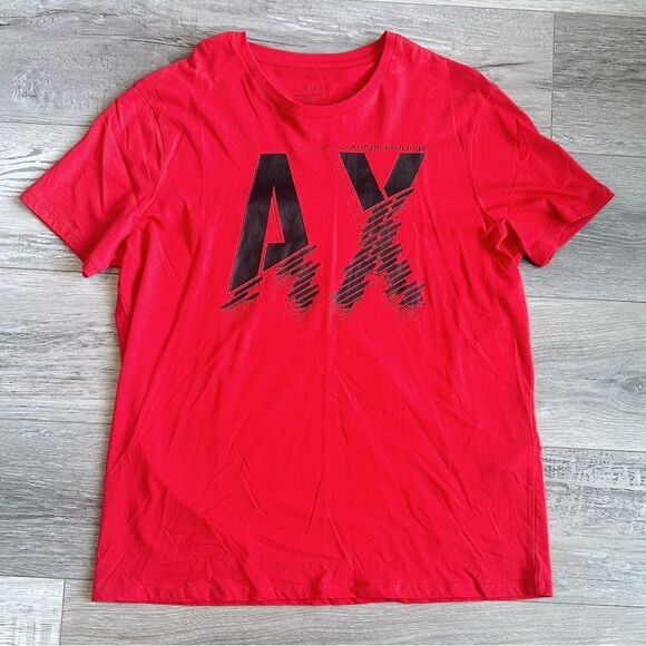 Armani Exchange Red T-Shirt with Black Graphic - Picture 1 of 3
